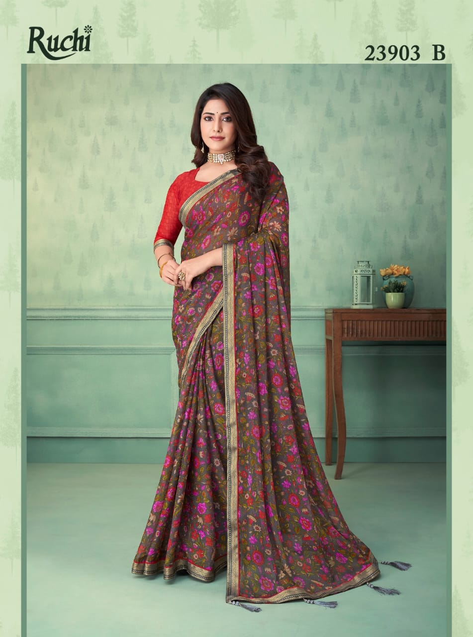 Ruchi Vaani 3 Chiffon Printed Sarees Catalog